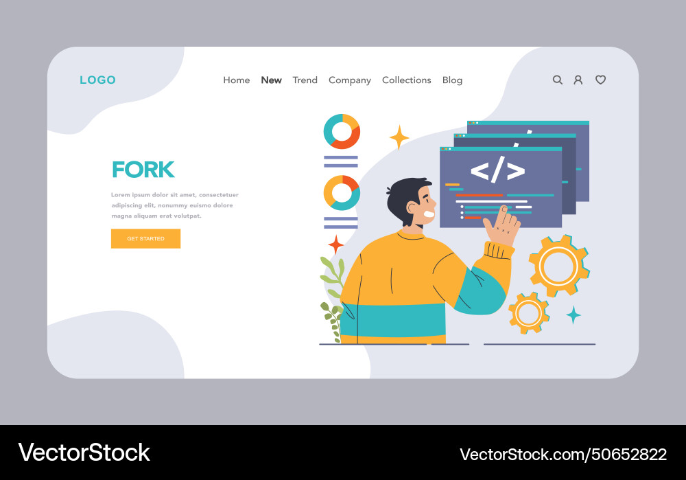 Open source web banner or landing page software Open source web banner or landing page software vector image