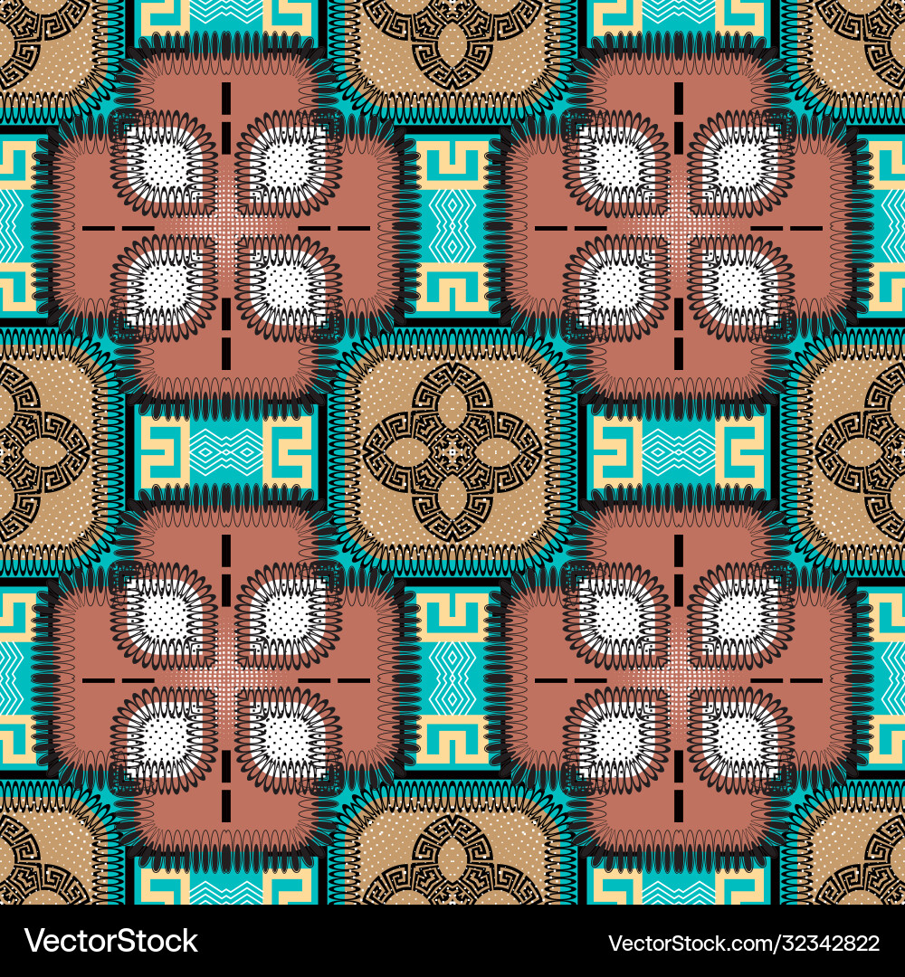 Patchwork seamless pattern colorful ornamental Patchwork seamless pattern colorful ornamental vector image