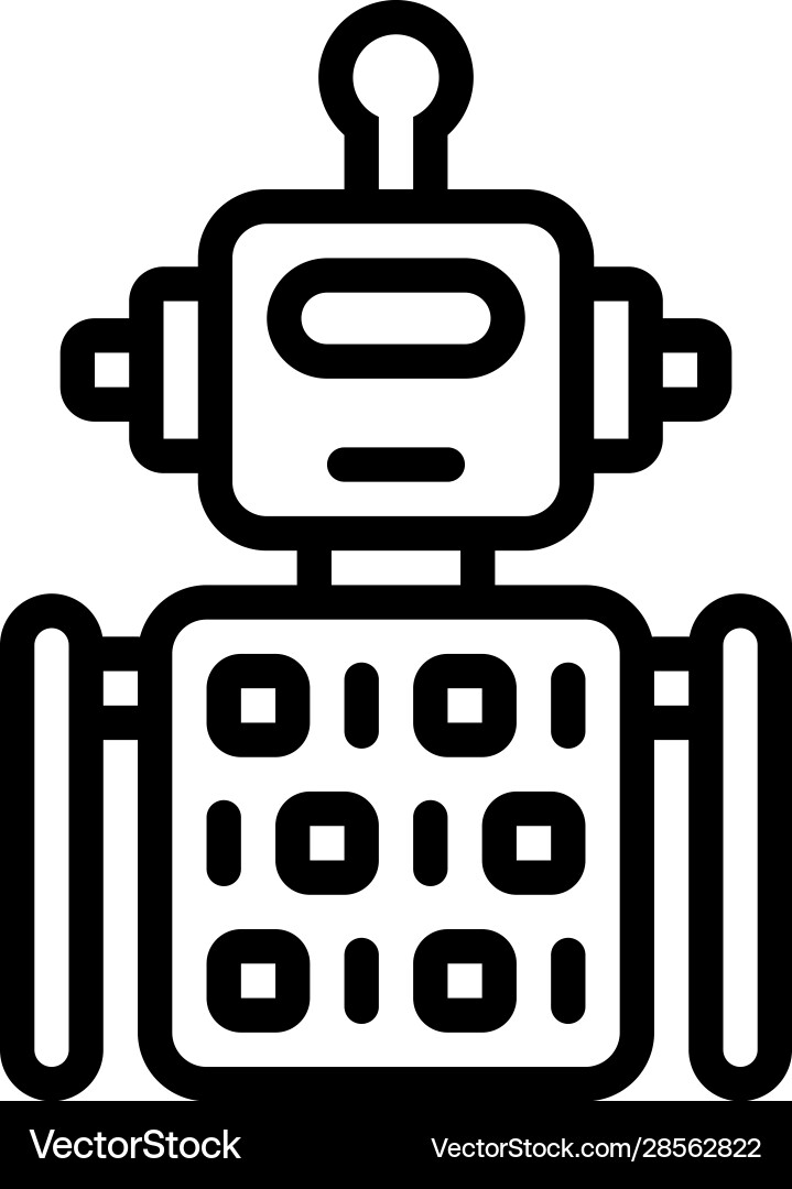 Robot code Vector Image