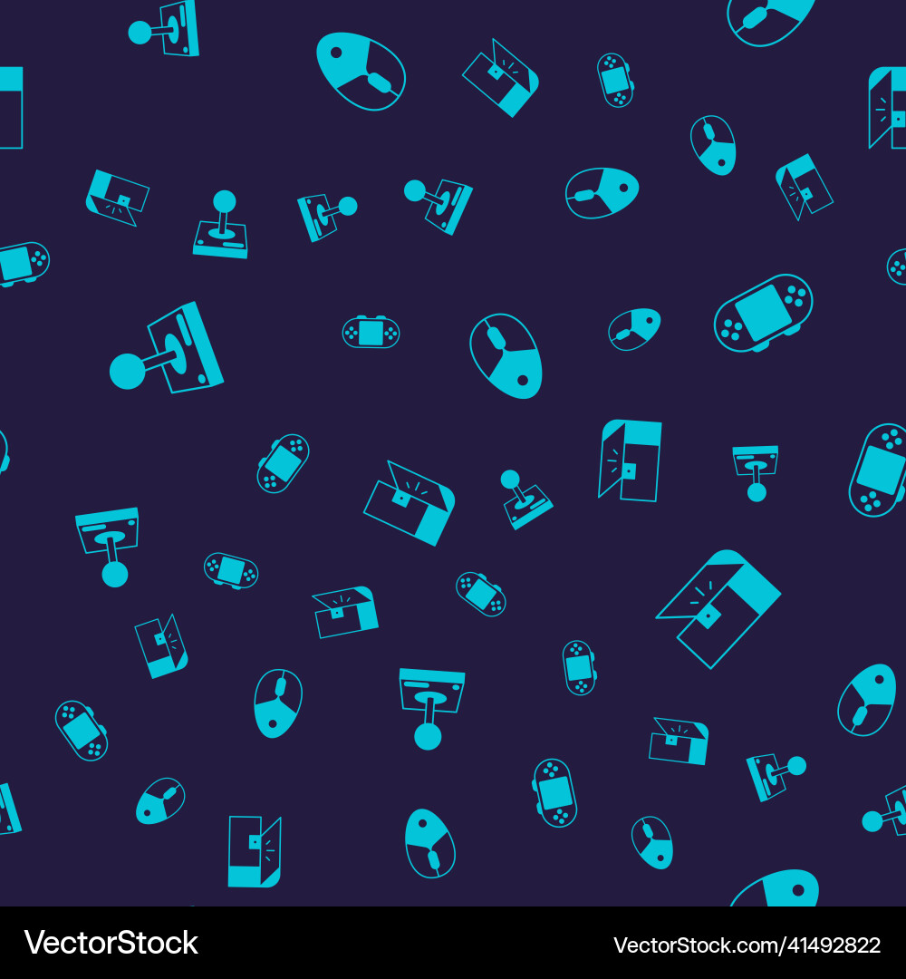 Set joystick for arcade machine portable video vector image
