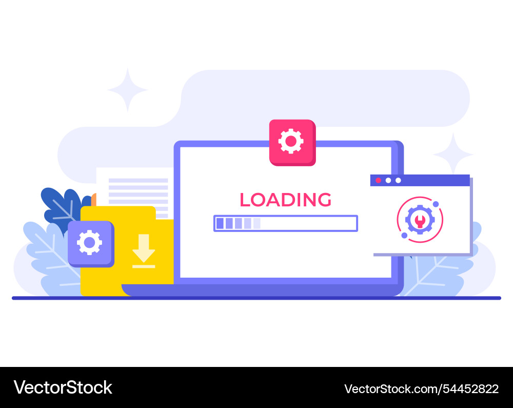 System maintenance flat error fixing trouble System maintenance flat error fixing trouble vector image