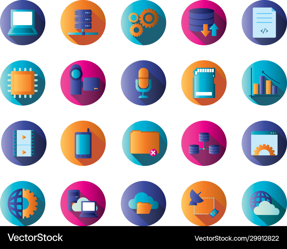 Technology and internet block gradient style icon Vector Image