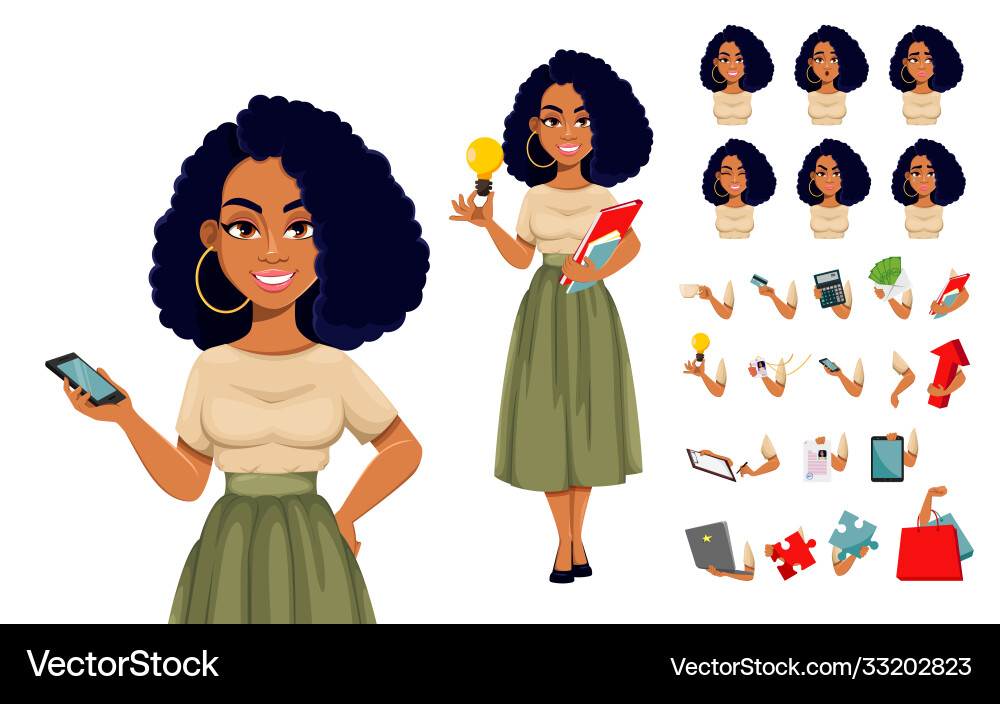 Beautiful african american business woman Beautiful african american business woman vector image