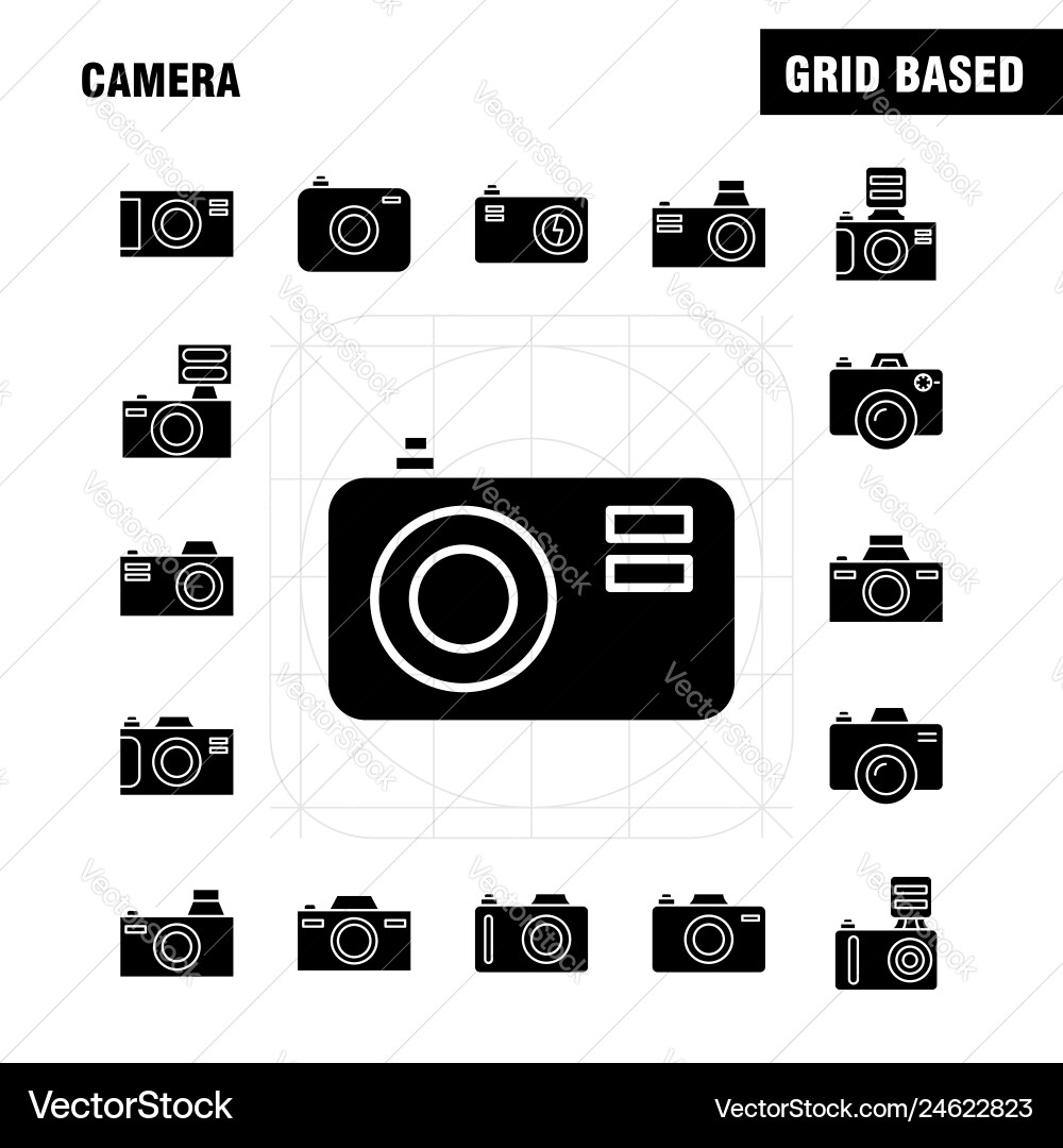 Camera solid glyph icon for web print and mobile Vector Image
