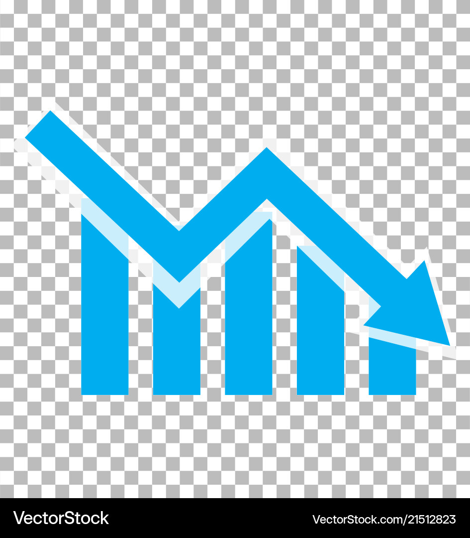 Chart with bars declining icon Chart with bars declining icon vector image