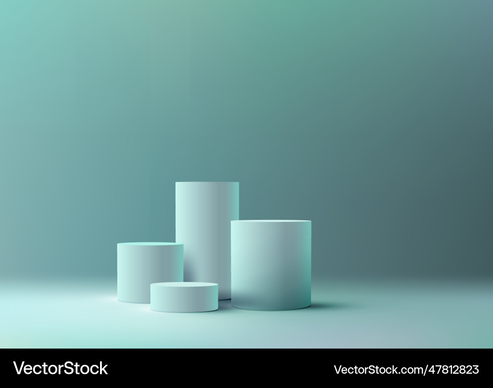 Clean and minimalistic product display on blue Clean and minimalistic product display on blue vector image