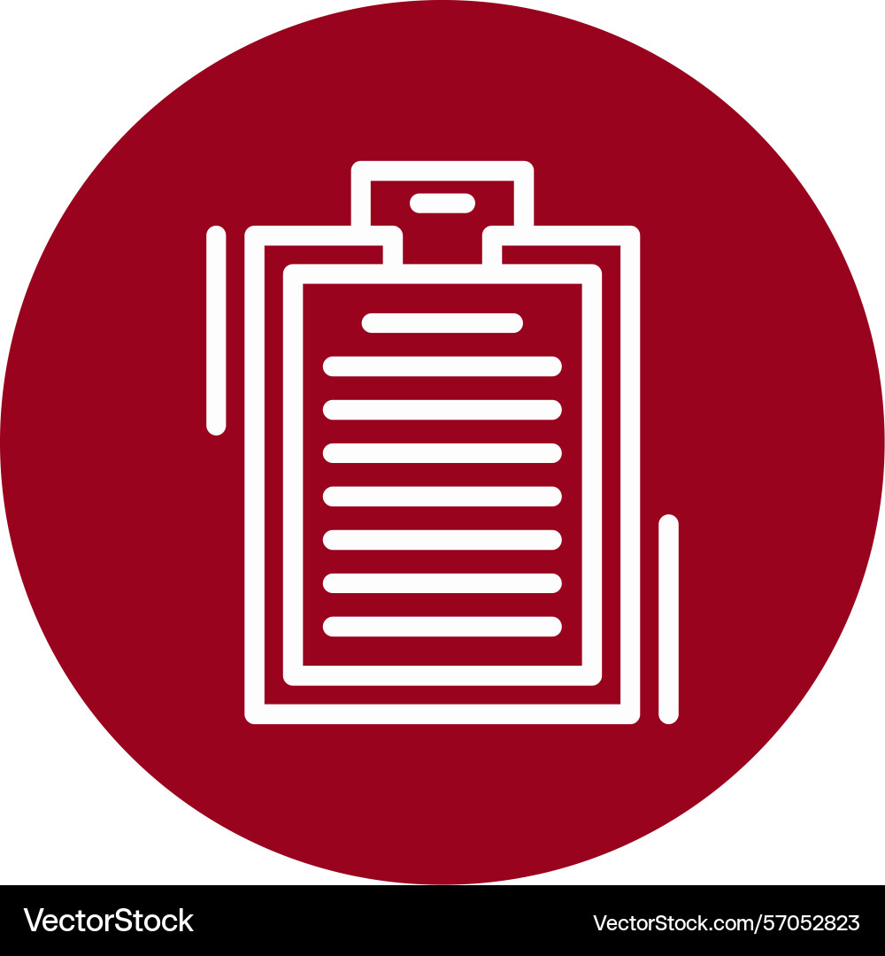 Clipboard line circle style icon design Vector Image