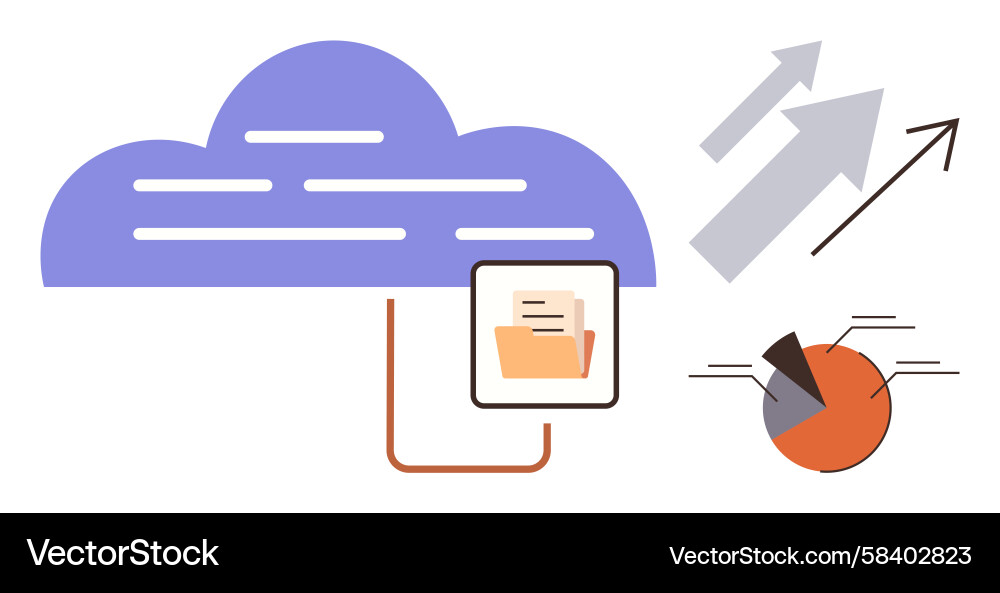 Cloud Data Storage & Analytics Vector Image