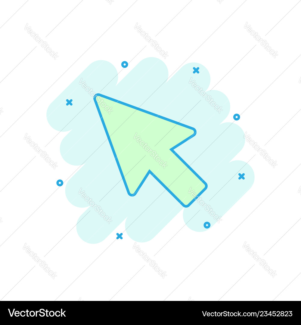 Computer mouse cursor icon in comic style arrow Vector Image