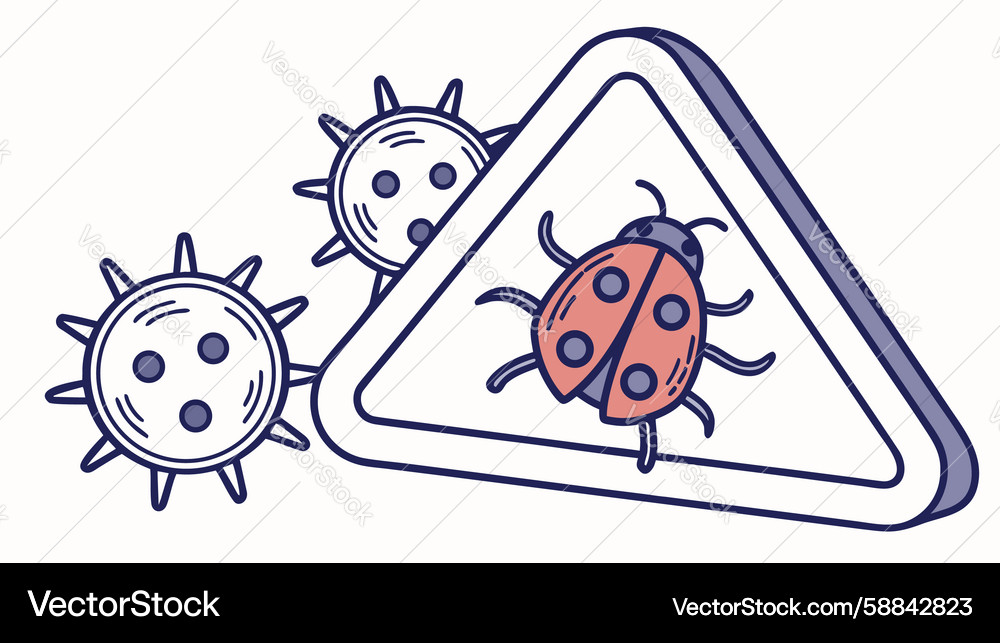 Digital Bug Security Alert Vector Image