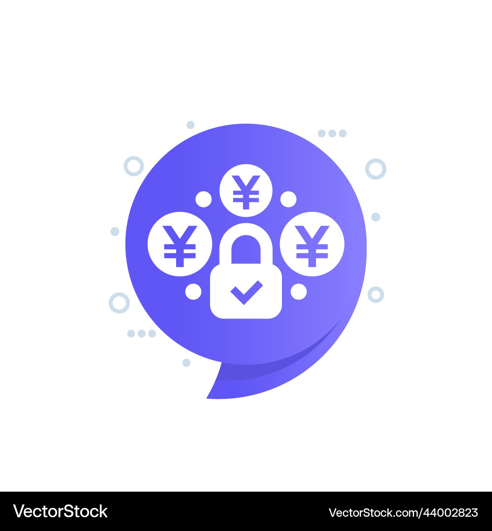 Fixed cost price icon with yuan Vector Image