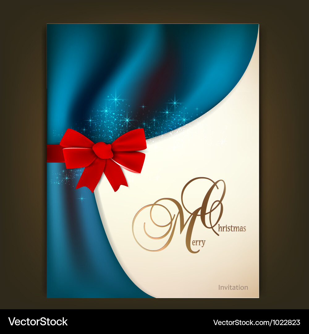 Greeting card with red bow and copy space Vector Image