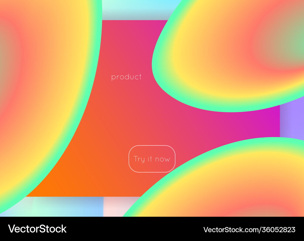 Landing page with liquid dynamic elements Vector Image
