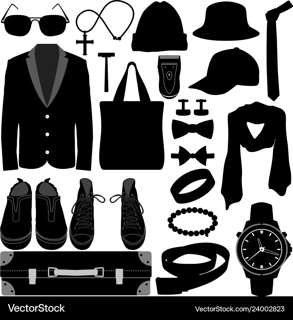 Male Fashion Accessories Outfit Vector Image