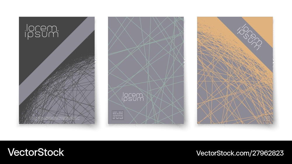 Minimalist lines geometric abstract background set Vector Image