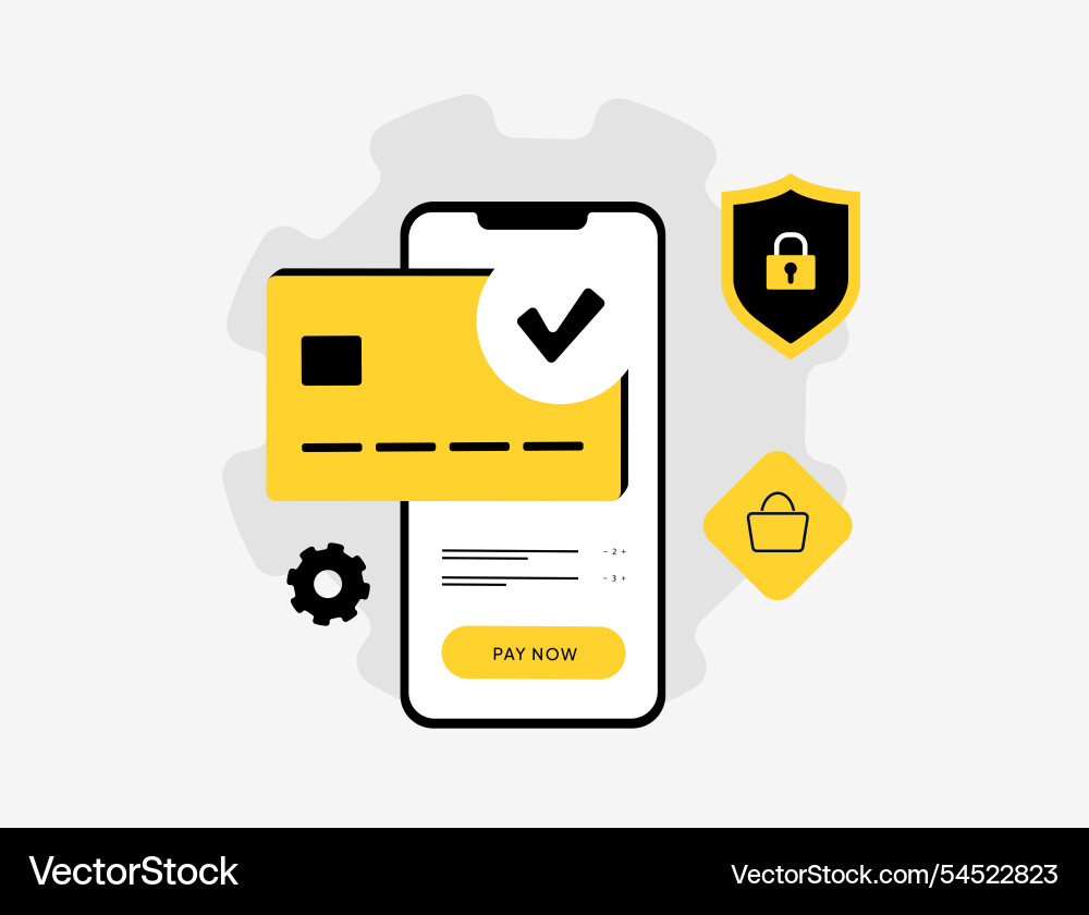 Mobile payment integration in e-commerce simplify Mobile payment integration in e-commerce simplify vector image