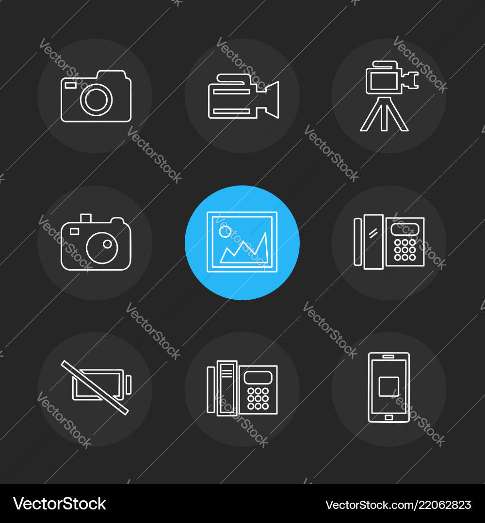 Multimedia user interface camera technology vector image
