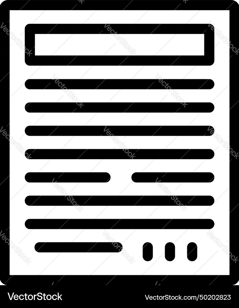 Paper text document icon outline record Paper text document icon outline record Vector Image