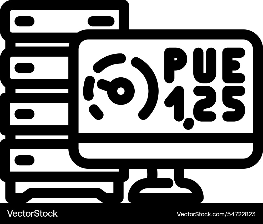 Power usage effectiveness meter line icon Power usage effectiveness meter line icon vector image