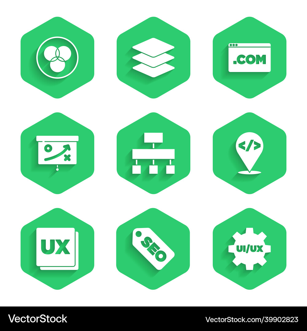 Set site map seo optimization ui or ux design Set site map seo optimization ui or ux design vector image