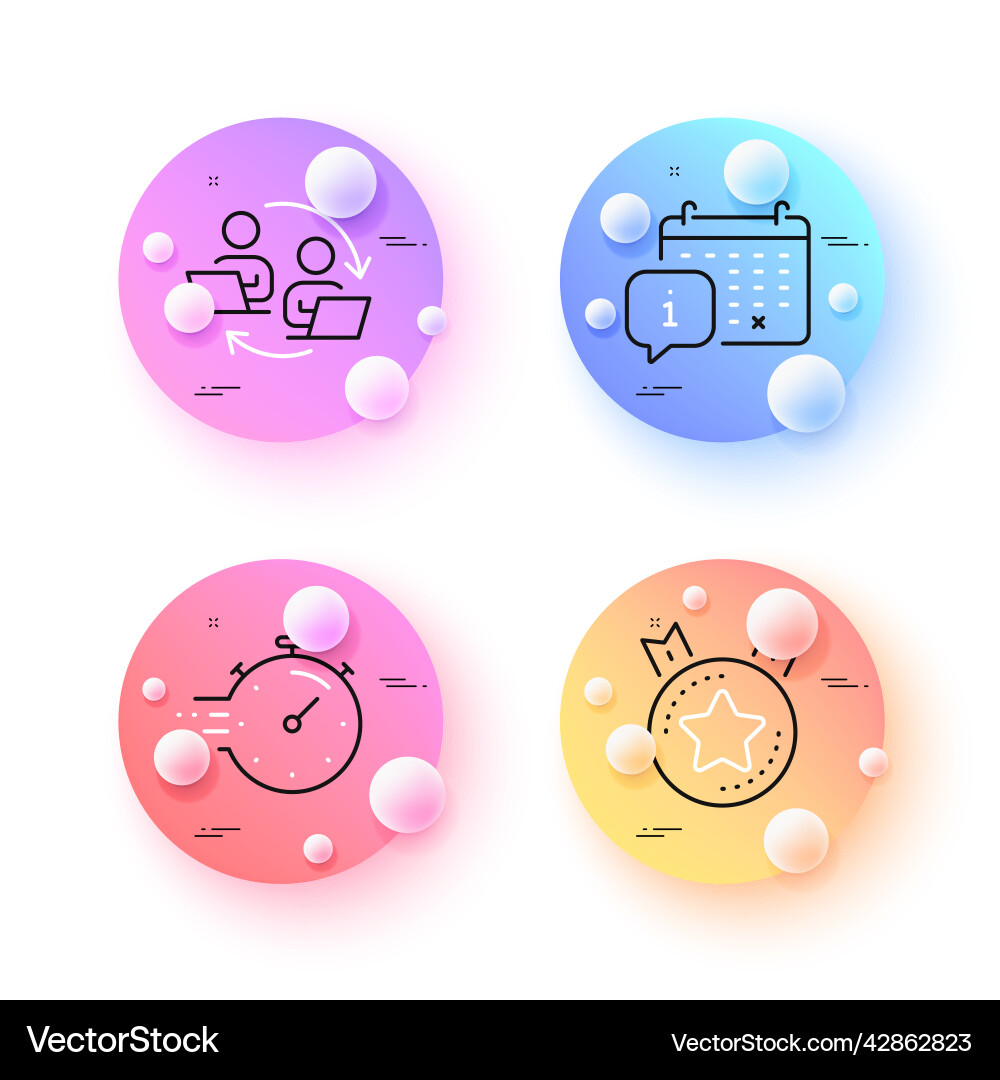 Timer calendar and teamwork process minimal line Timer calendar and teamwork process minimal line vector image