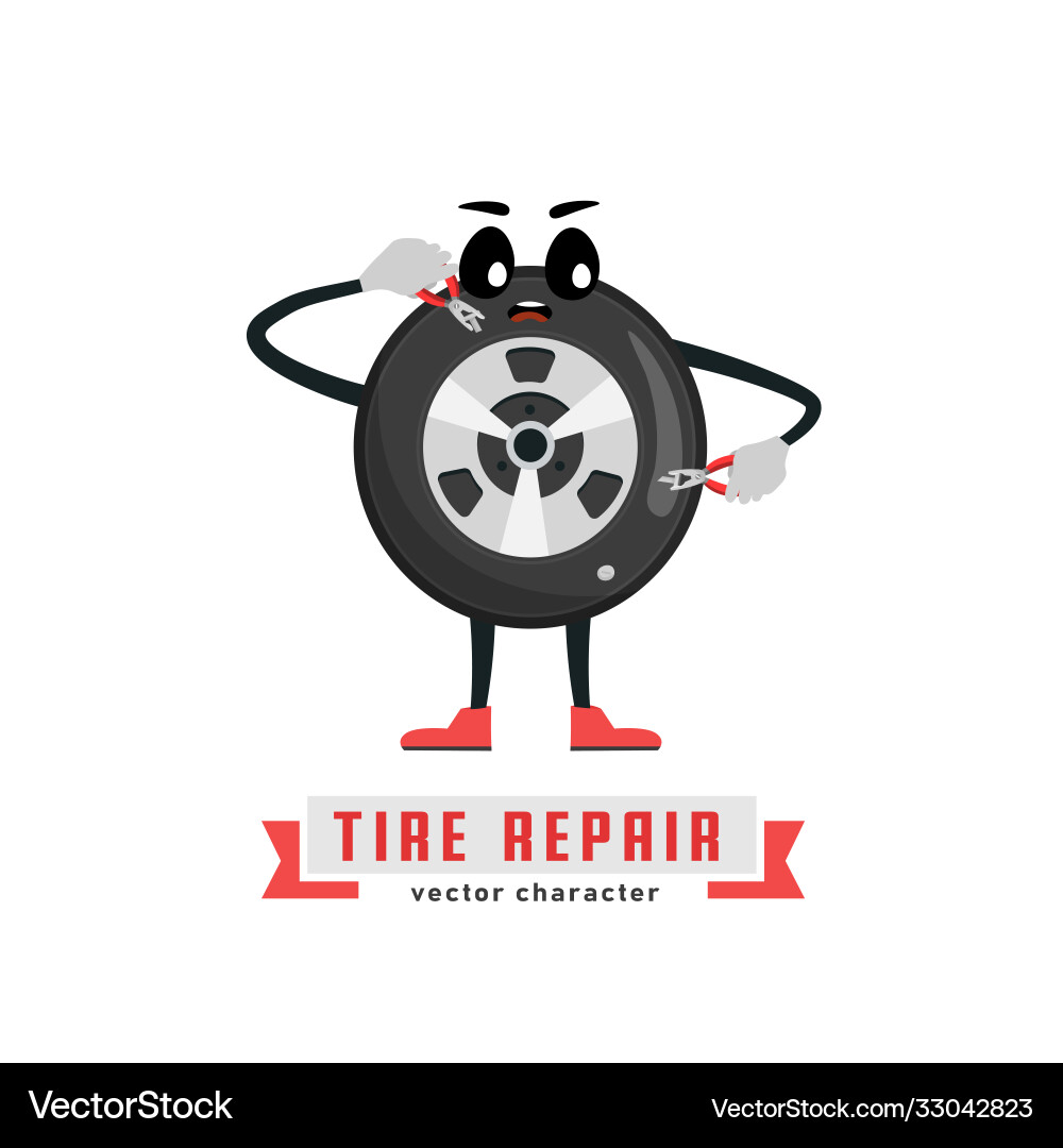 Tire character image Tire character image Vector Image