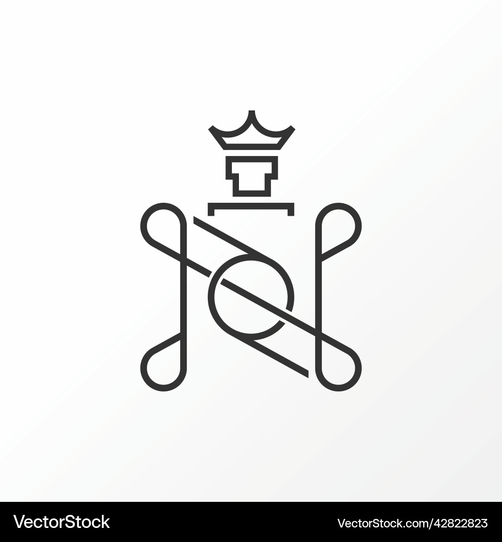 Unique letter n line thin font with crown pattern Unique letter n line thin font with crown pattern Vector Image