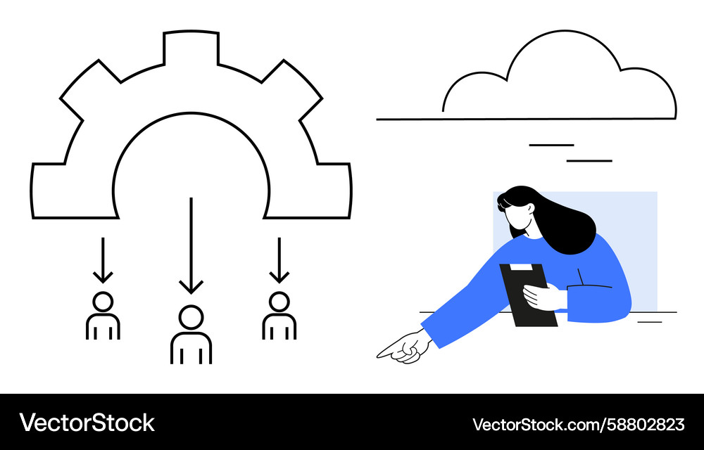 Workflow automation connecting team members Workflow automation connecting team members Vector Image