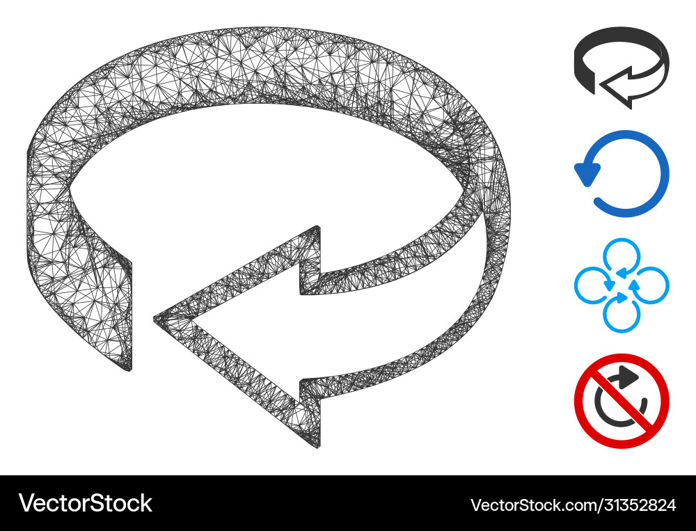 3d rotation web mesh 3d rotation web mesh vector image