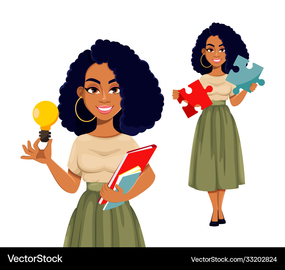 Beautiful african american business woman Beautiful african american business woman vector image
