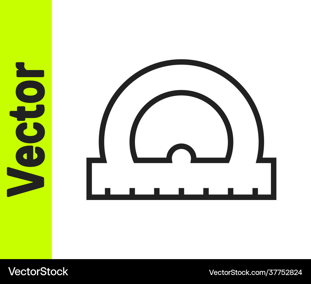 Black line protractor grid for measuring degrees Black line protractor grid for measuring degrees vector image