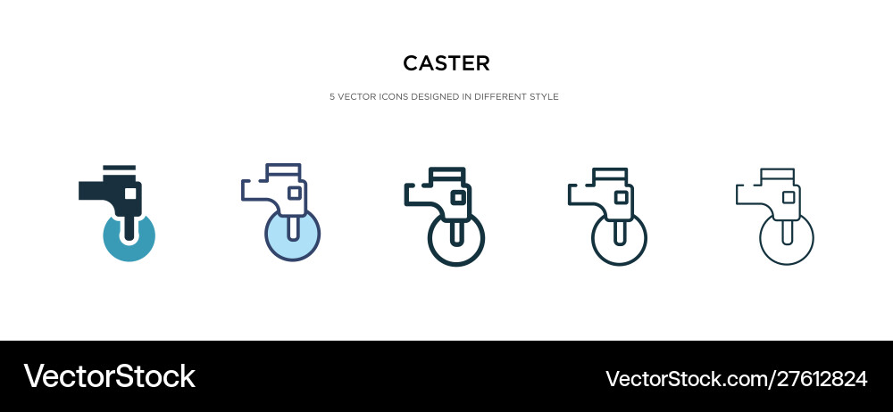 Caster icon in different style two colored Caster icon in different style two colored vector image