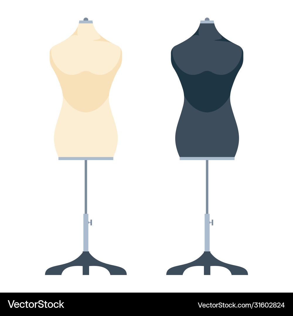 Clothing mannequin cartoon set Clothing mannequin cartoon set vector image