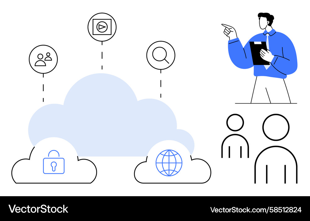 Cloud Data Security & Access Vector Image