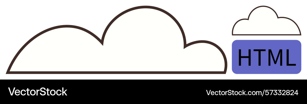 Cloud storage representation with html integration Cloud storage representation with html integration Vector Image