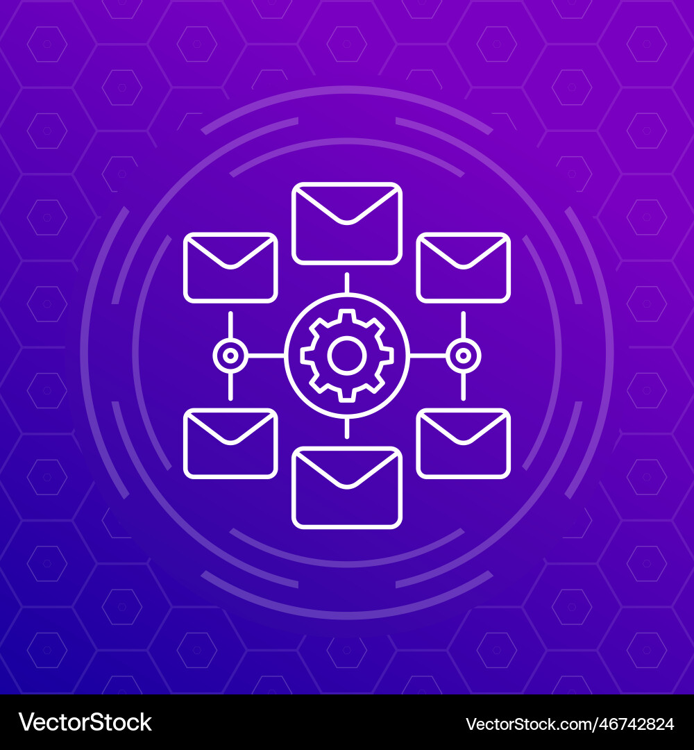 Email automation service icon linear design vector image