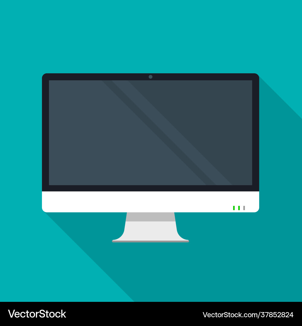 Flat monitor or personal computer icon Flat monitor or personal computer icon vector image