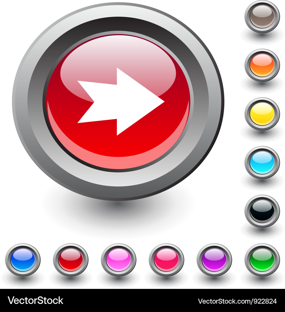 Forward arrow round button vector image