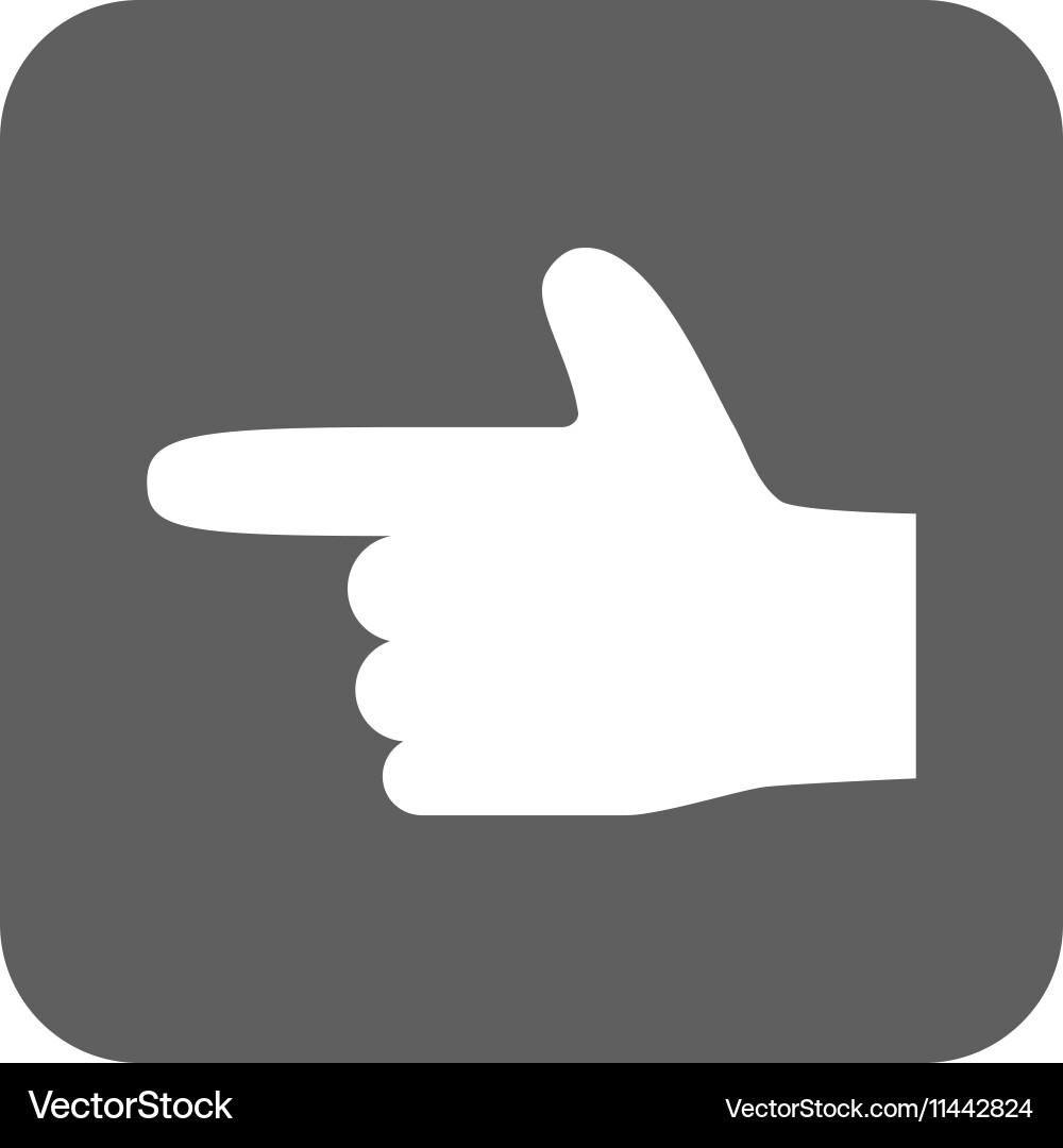 Hand pointer left flat squared icon vector image