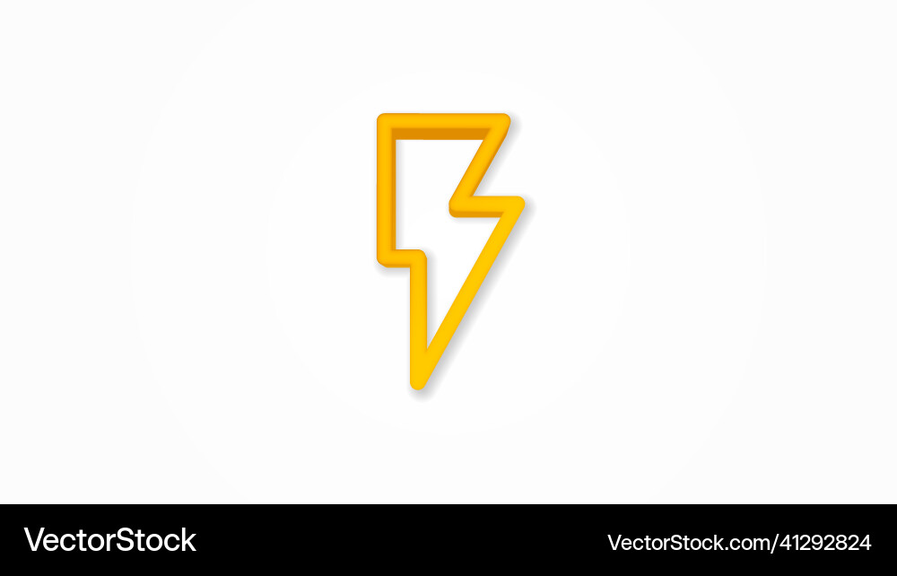 Lightning electricity 3d realistic line icon Lightning electricity 3d realistic line icon vector image