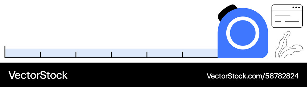 Measuring tape extending with a browser window Vector Image
