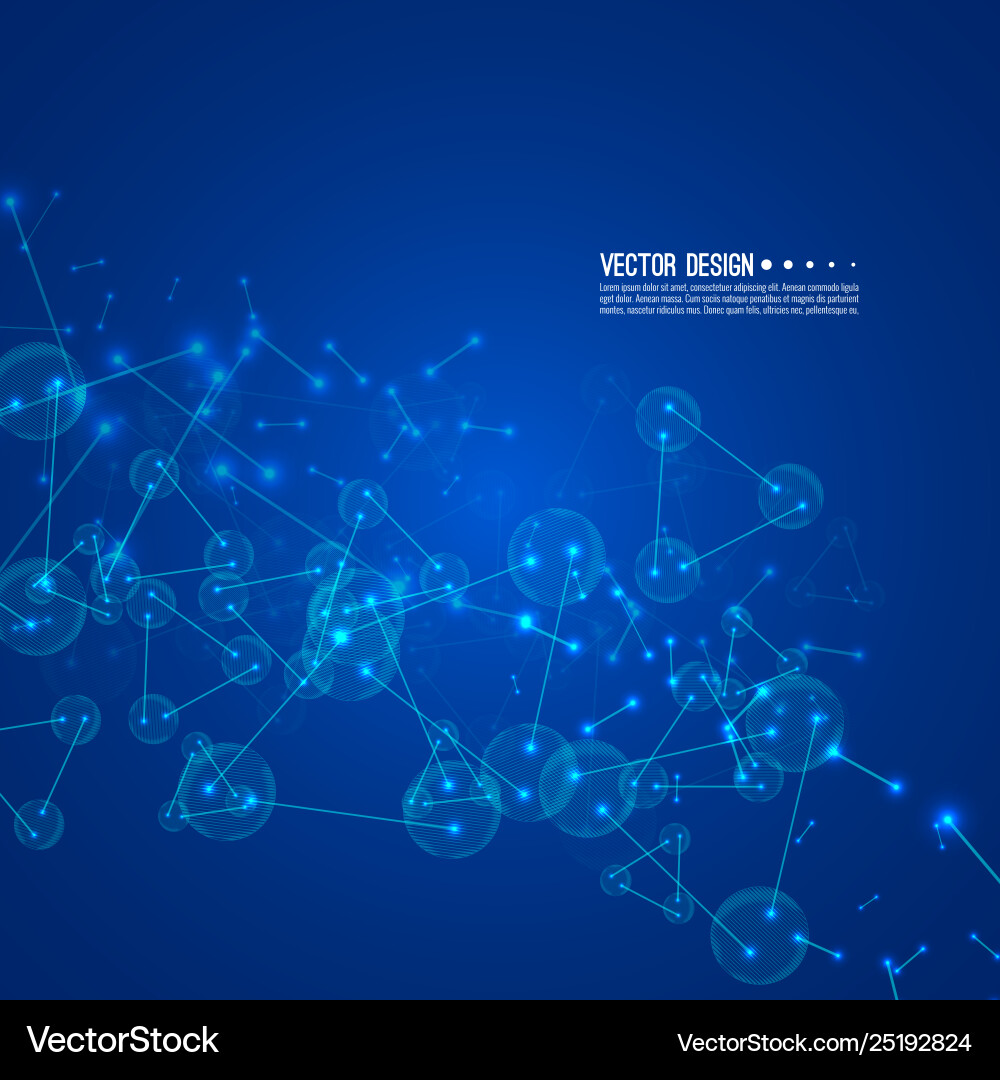 Molecule background with connected spherical Molecule background with connected spherical vector image