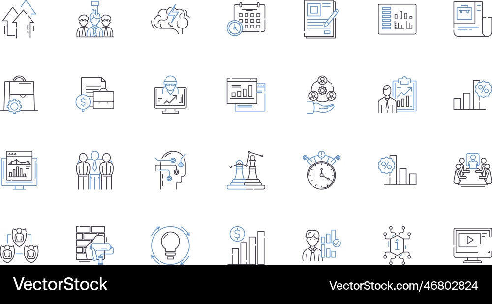 Operations optimization line icons collection Operations optimization line icons collection vector image