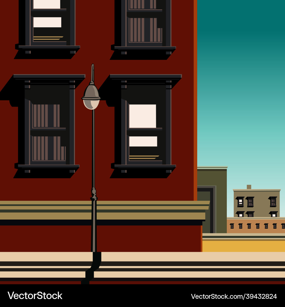 Part of a building with windows and lights Part of a building with windows and lights Vector Image