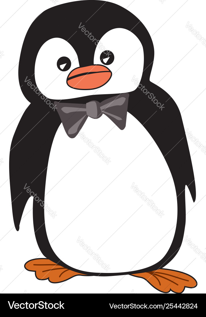 Penguin character pose 2 or color vector image
