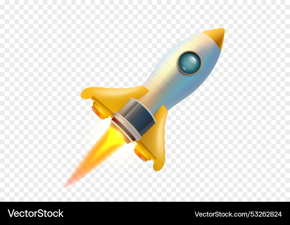 Rocket on transparent background startup object Rocket on transparent background startup object vector image