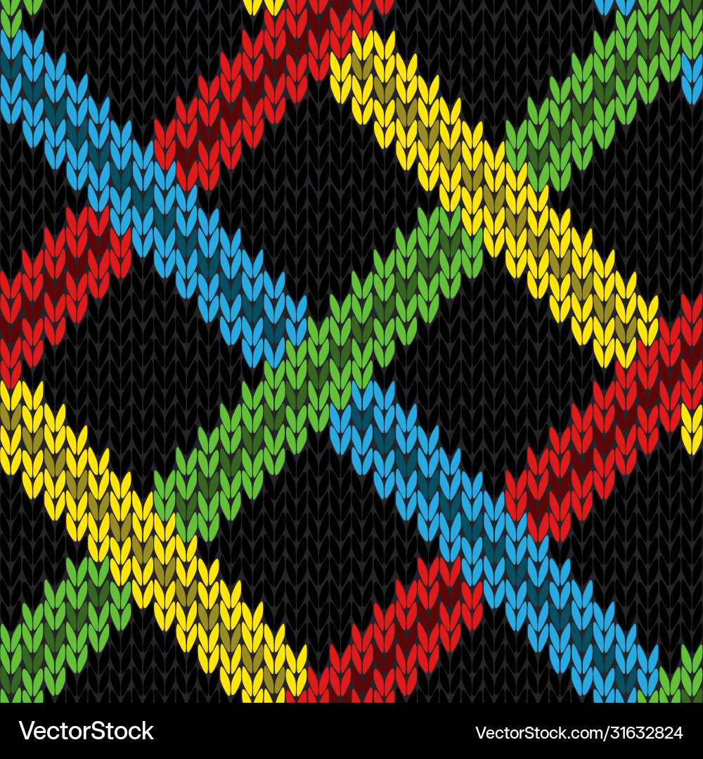 Seamless knitting pattern with various color lines Seamless knitting pattern with various color lines vector image