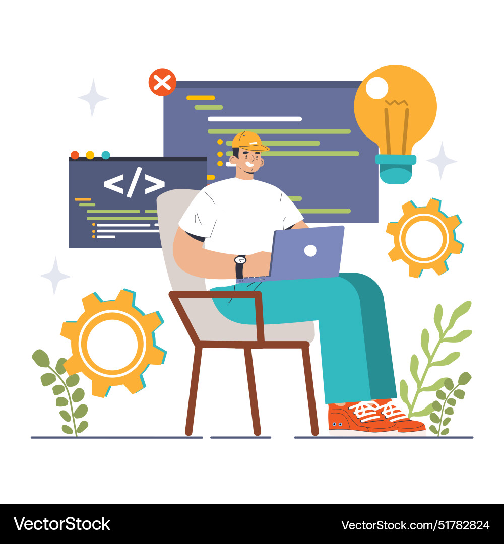 Software development coding back-end and front Software development coding back-end and front vector image