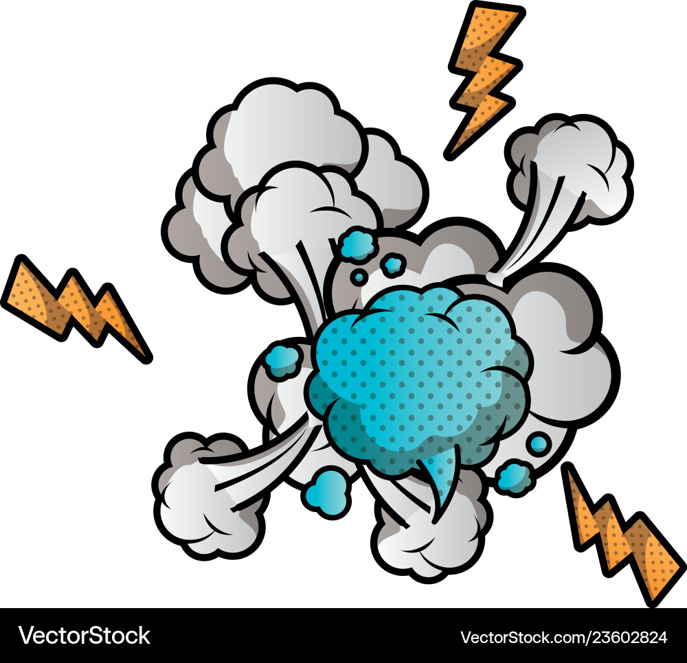 Speech bubble with cloud and thunder isolated icon Speech bubble with cloud and thunder isolated icon vector image