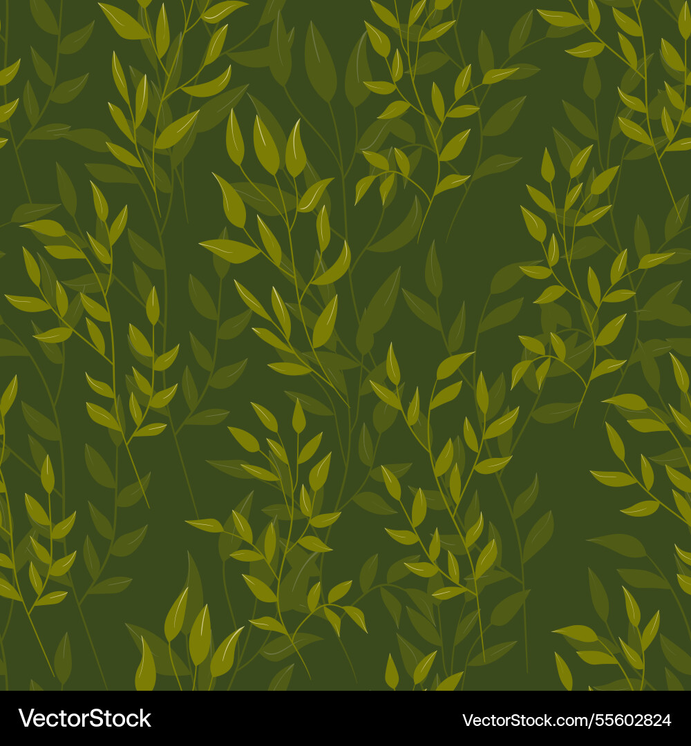 Spring seamless color pattern with sprigs Vector Image